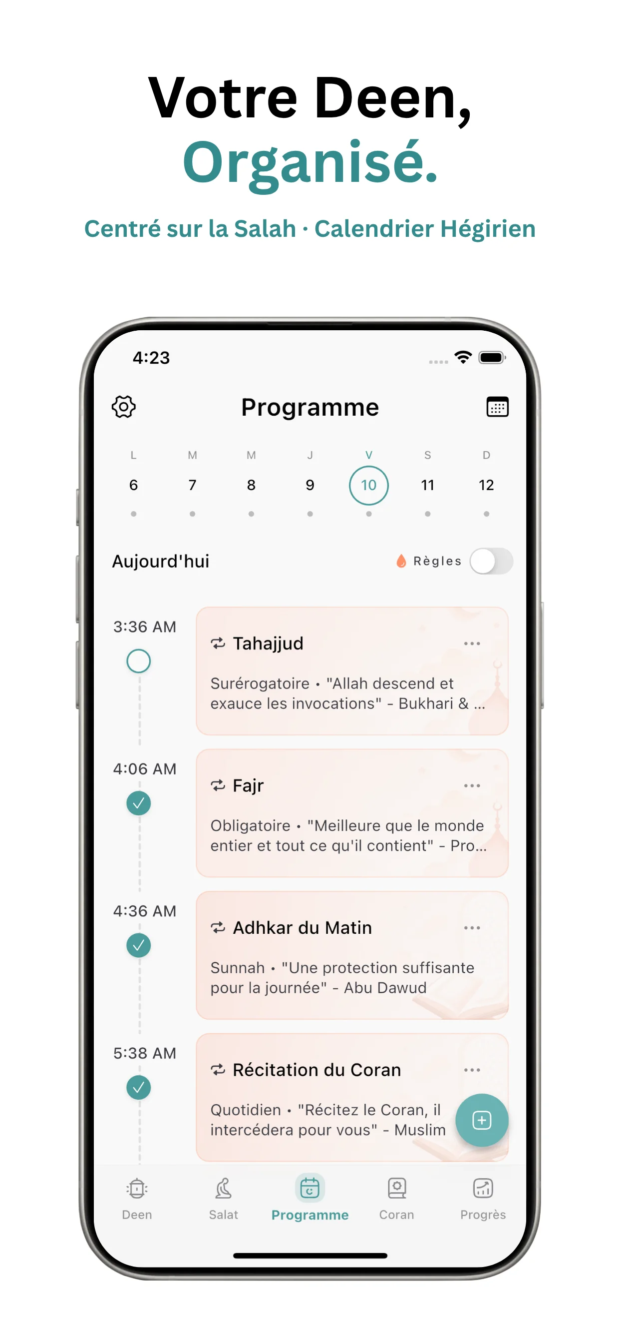 Capture d'écran de l'application Tasleem 1