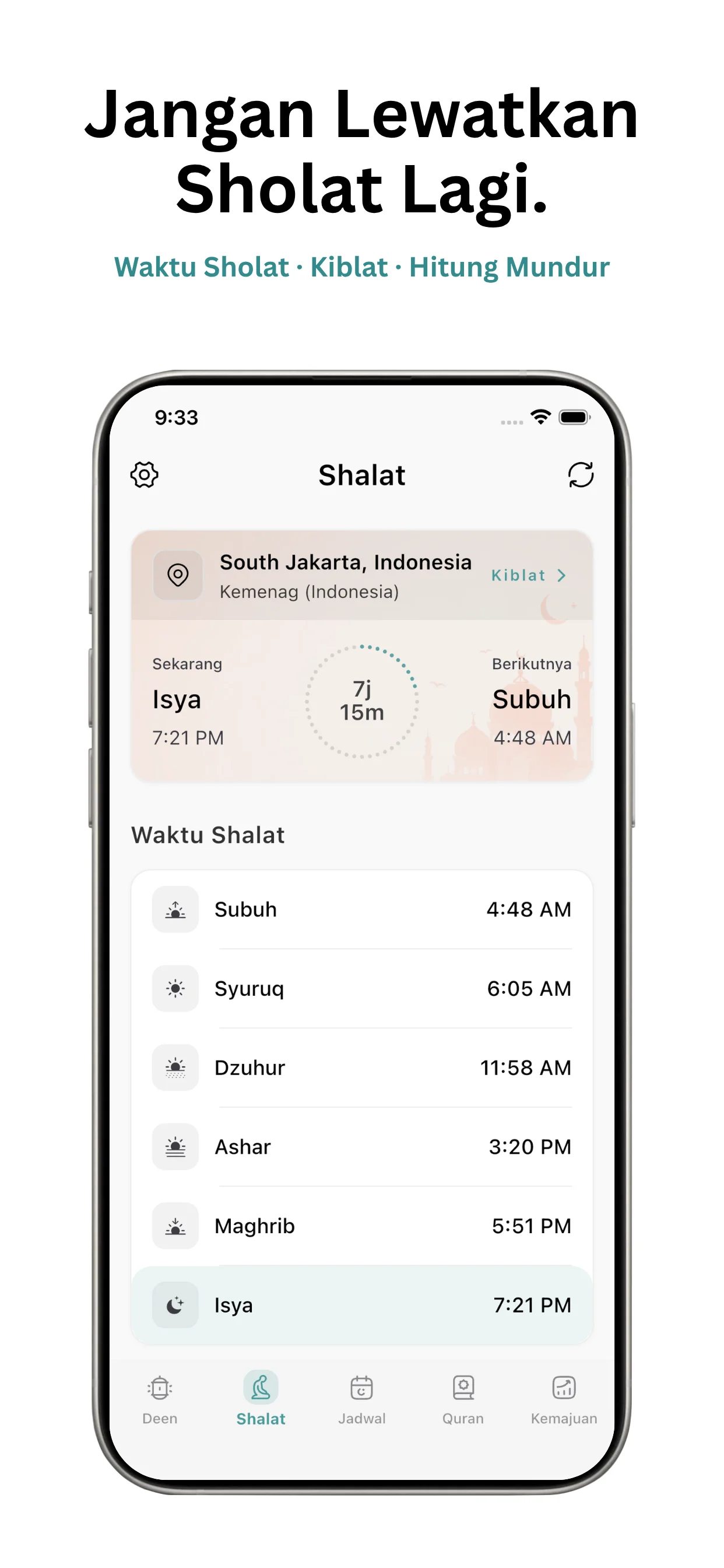 Tangkapan layar aplikasi Tasleem 4