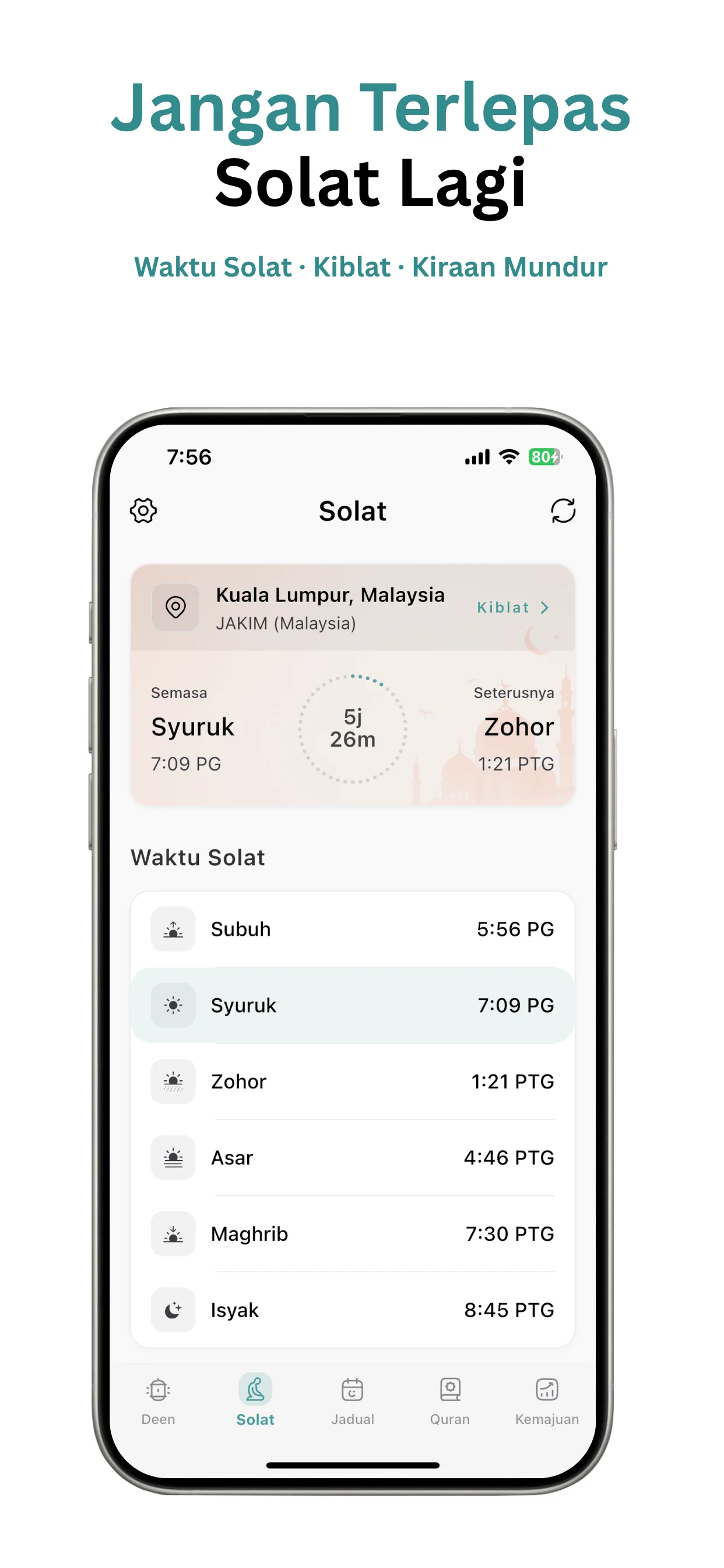 Tangkapan skrin aplikasi Tasleem 4